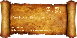 Pavlics Dóra névjegykártya