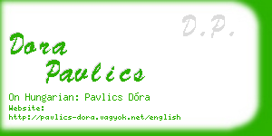 dora pavlics business card