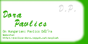 dora pavlics business card